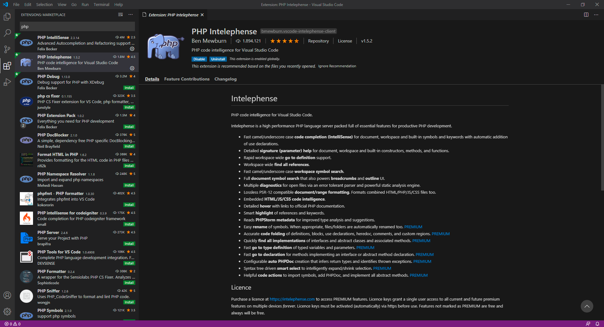 visual studio code for linux php lint